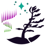 The WPS OHT Logo, consisting of a windswept pine at its centre; a symbol of endurance, rooted care, and place-based identity. Above it, the North Star represents both the direction and the clarity patients seek when navigating 
care. The Northern Lights softly arc beside it, reflecting movement and the living spirit of wellness.